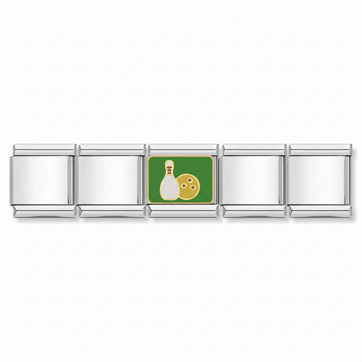 Charm boliche en pulsera italiana de eslabones