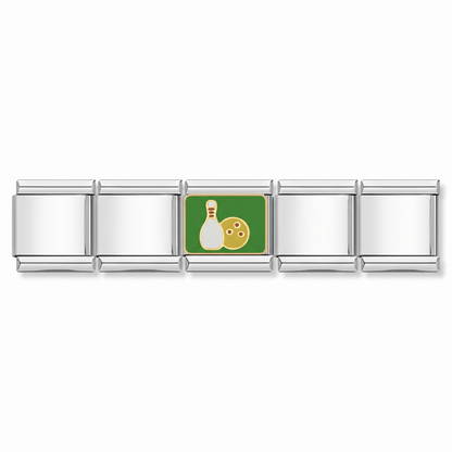 Charm boliche en pulsera italiana de eslabones