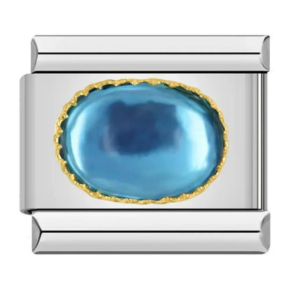 Charm Brillo Azul (Ovalado) - Italian Charms
