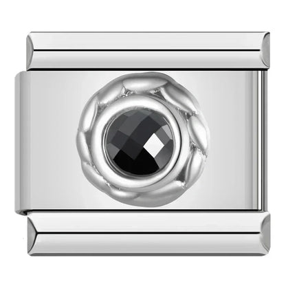 Charm Brillo Negro (Redondo) - Italian Charms