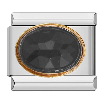 Charm Brillo Negro (Ovalado) - Italian Charms