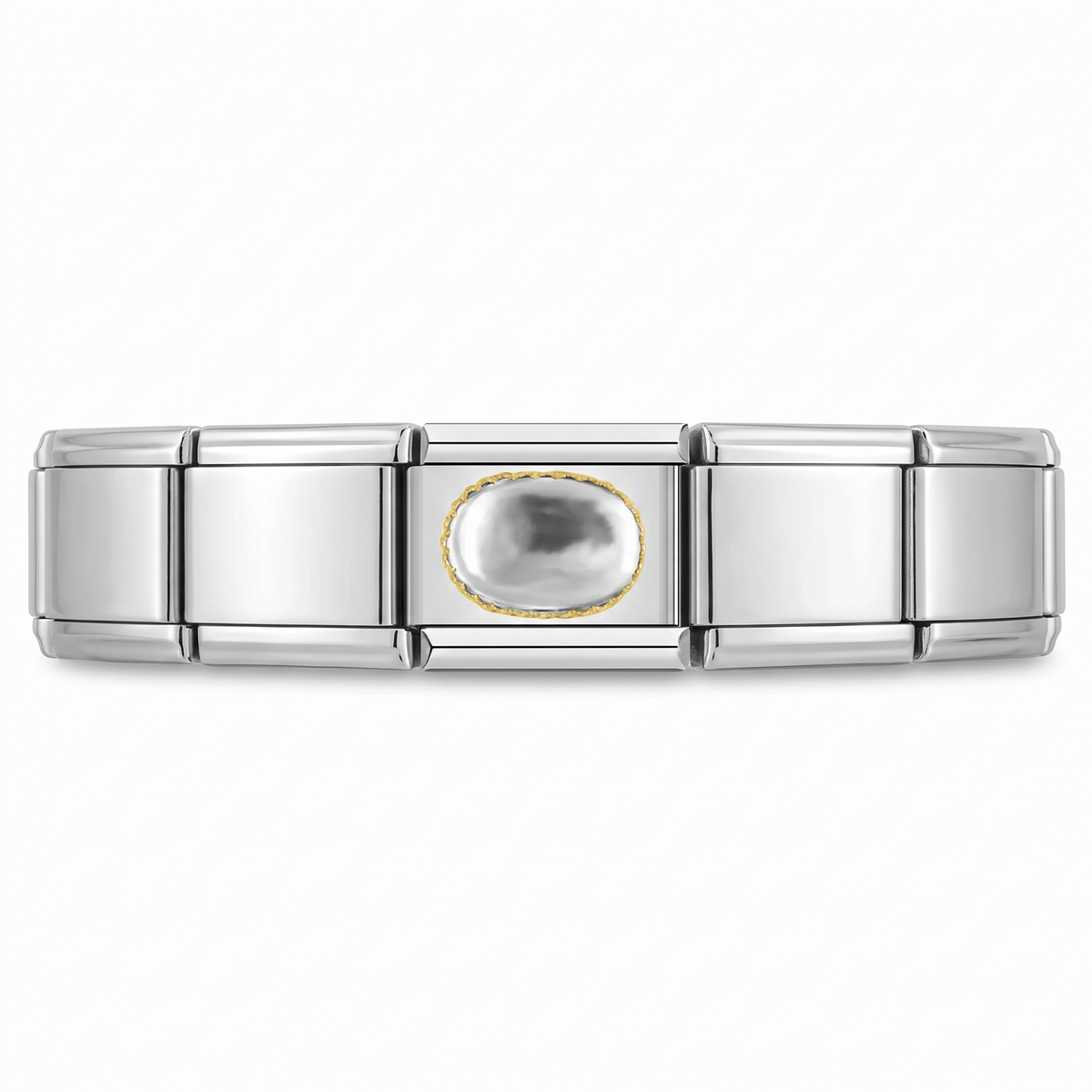 Charm Brillos plateados en pulsera italiana de eslabones