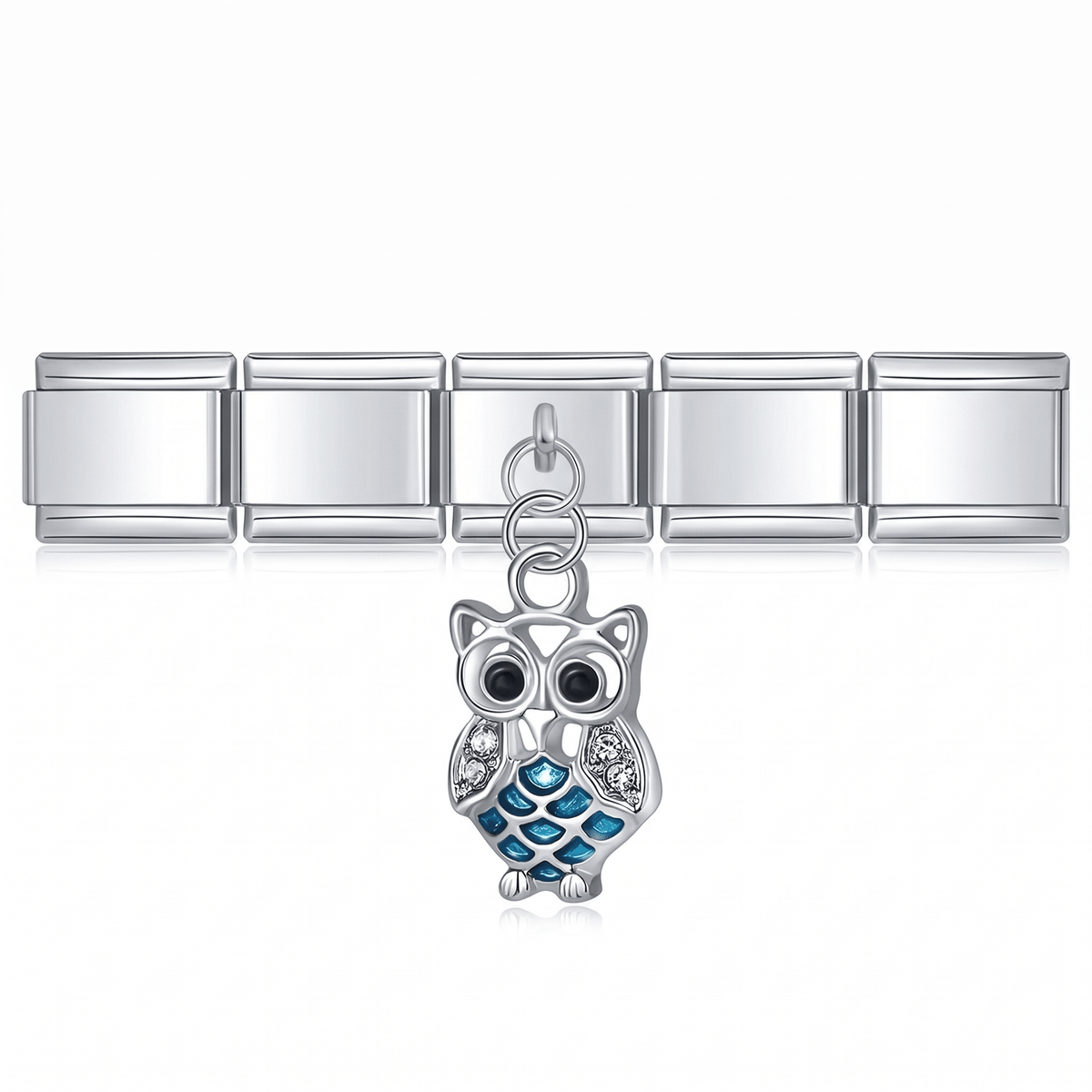 Charm Buho en pulsera italiana de eslabones