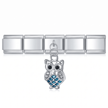 Charm Buho en pulsera italiana de eslabones