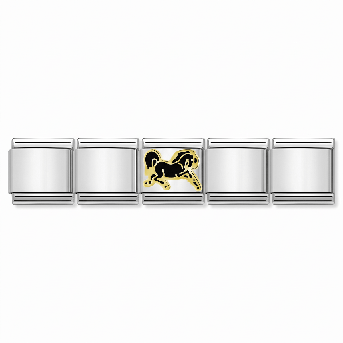 Charm Caballo (Corriendo) en pulsera italiana de eslabones
