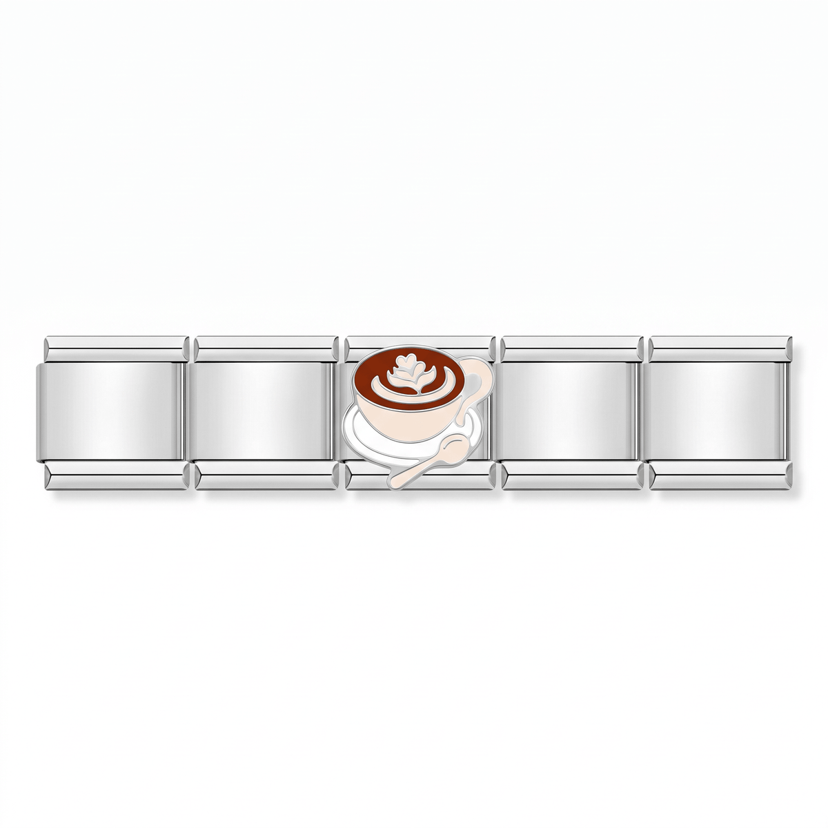 Charm Cafe (Latte) en pulsera italiana de eslabones