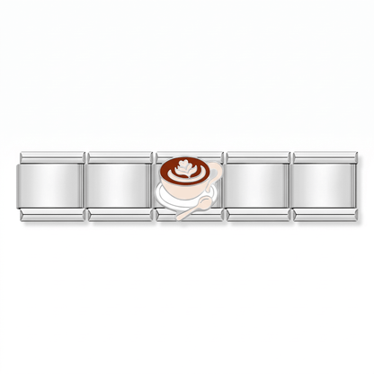 Charm Cafe (Latte) en pulsera italiana de eslabones