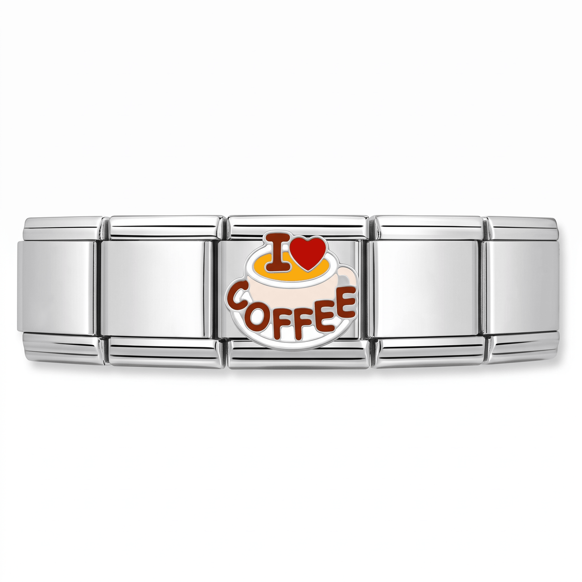 Charm Cafe Lover en pulsera italiana de eslabones