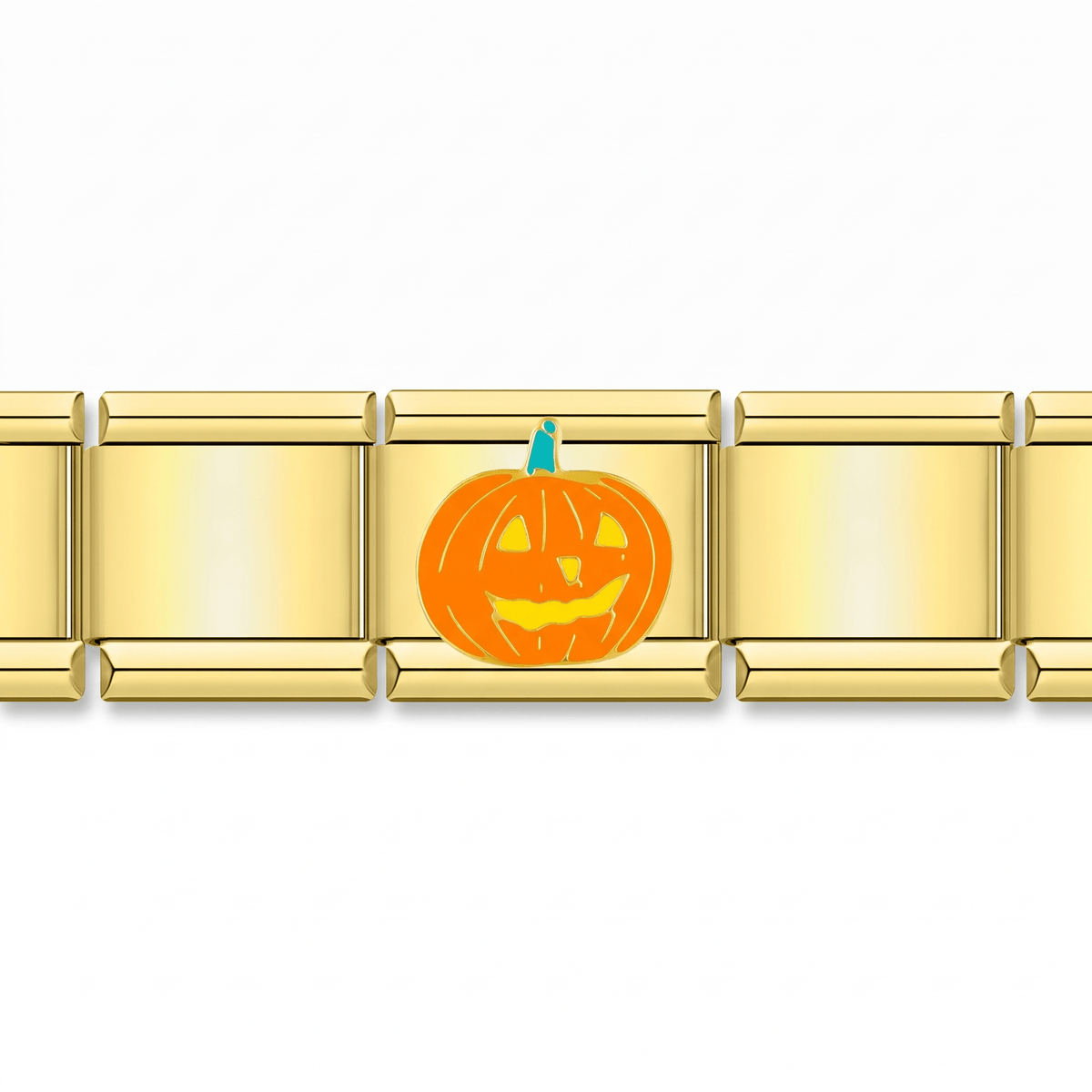 Charm Calabaza (Dorado) en pulsera italiana de eslabones