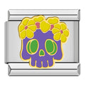 Charm Calavera Con Flores