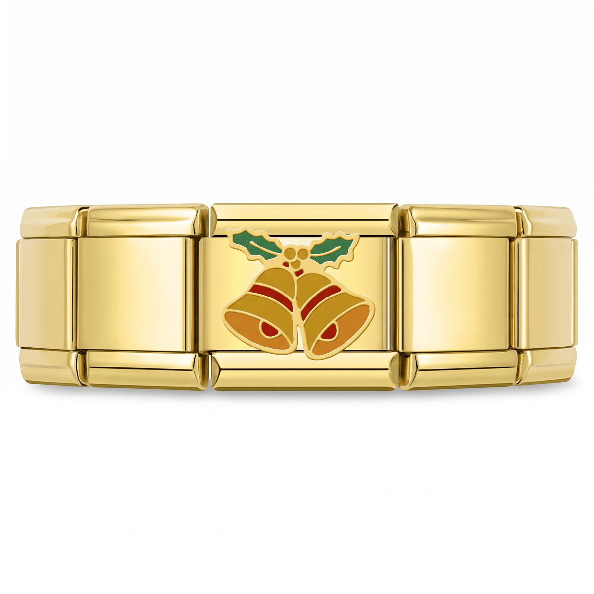 Charm Campanas de Navidad en pulsera italiana de eslabones