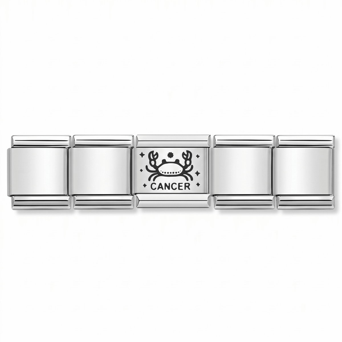 Charm Cancer en pulsera italiana de eslabones