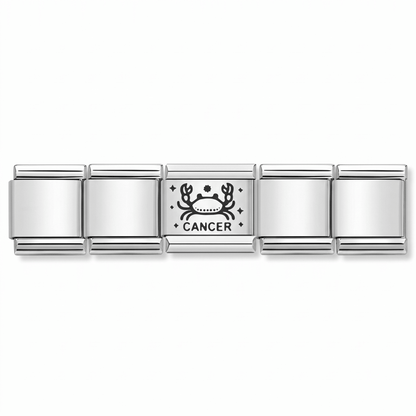 Charm Cancer en pulsera italiana de eslabones