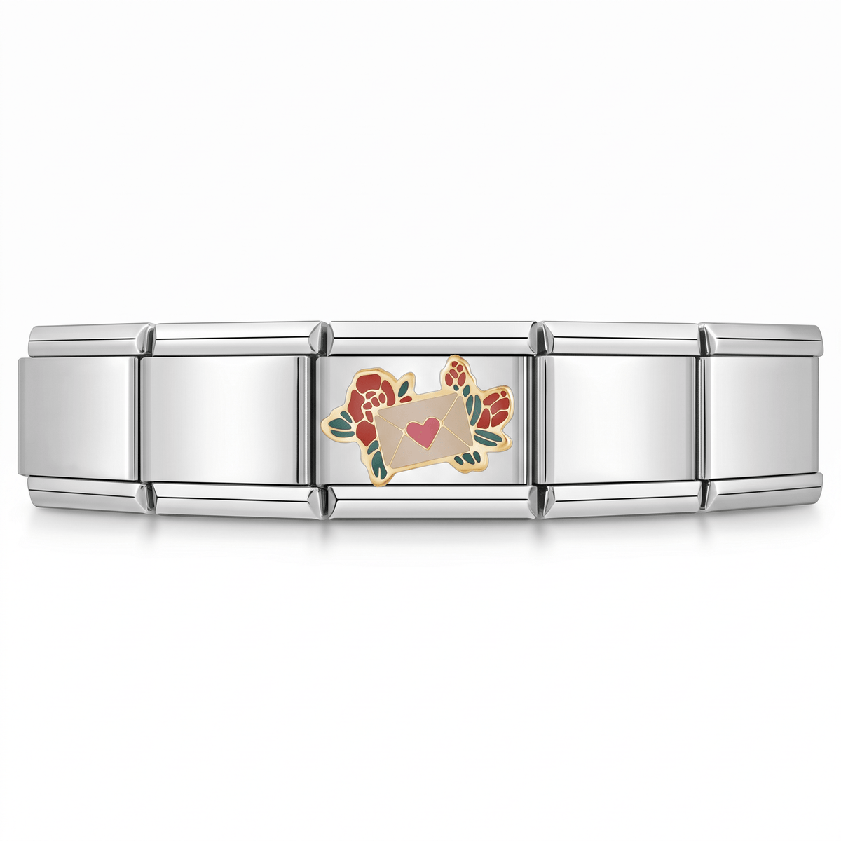 Charm Carta de Amor en pulsera italiana de eslabones