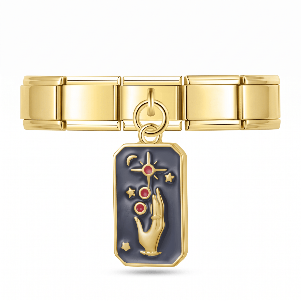 Charm Carta de tarot (Mano) en pulsera italiana de eslabones