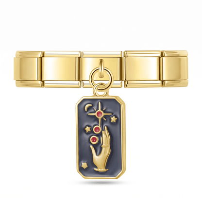 Charm Carta de tarot (Mano) en pulsera italiana de eslabones