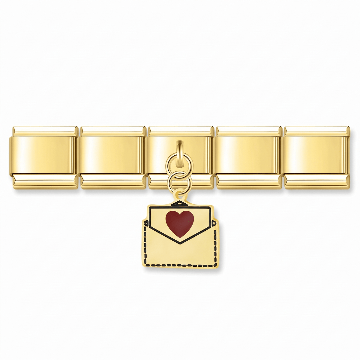 Charm Carta Dorada en pulsera italiana de eslabones