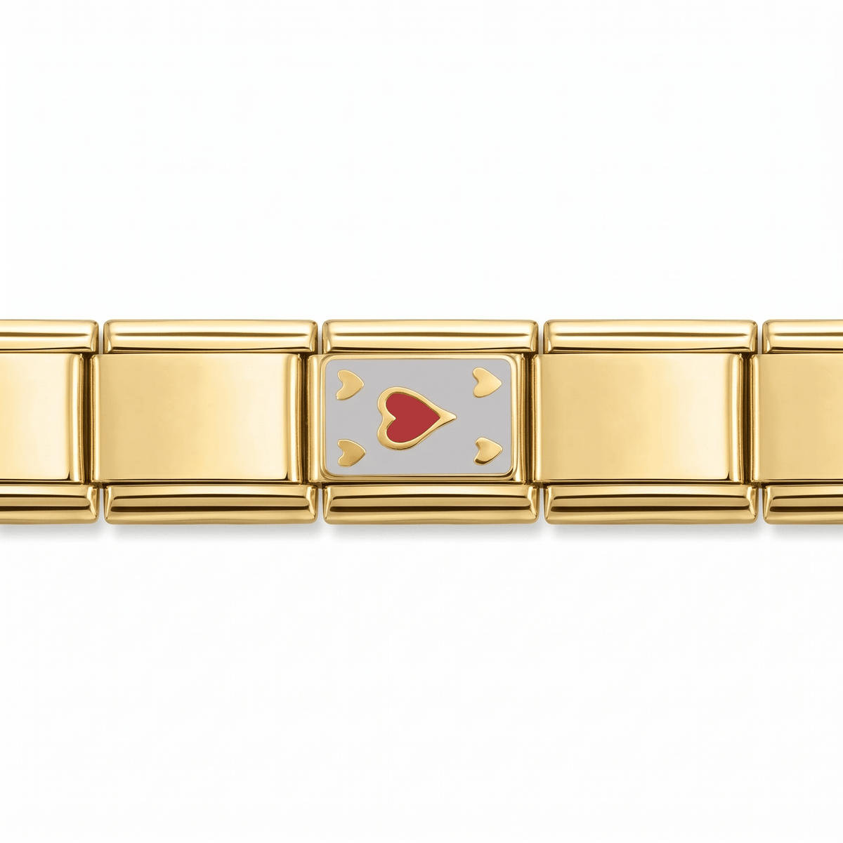 Charm Carta (Dorado) en pulsera italiana de eslabones