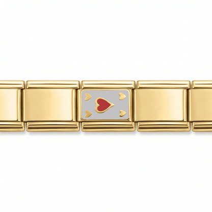 Charm Carta (Dorado) en pulsera italiana de eslabones