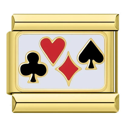 Charm Cartas Poker (Símbolos, Dorado) - Italian Charms