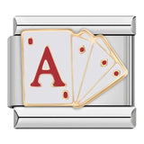 Charm Cartas Poker (Ases, Plateado) - Italian Charms