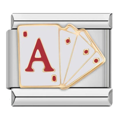 Charm Cartas Poker (Ases, Plateado) - Italian Charms