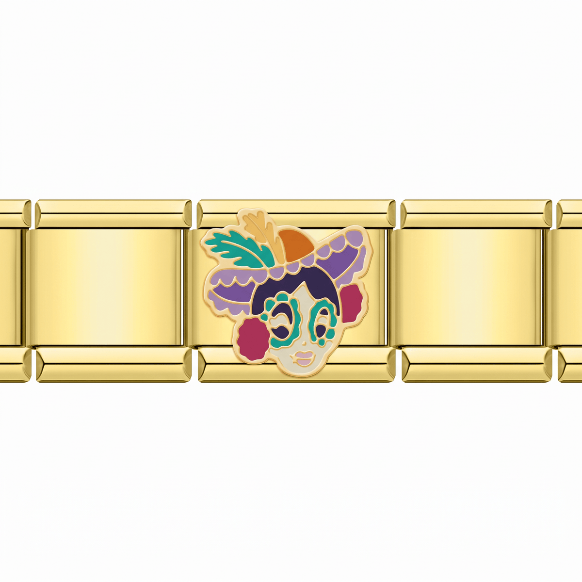 Charm Catrina Festiva en pulsera italiana de eslabones