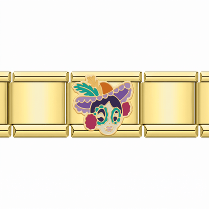 Charm Catrina Festiva en pulsera italiana de eslabones
