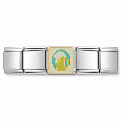 Charm Cerveza en pulsera italiana de eslabones