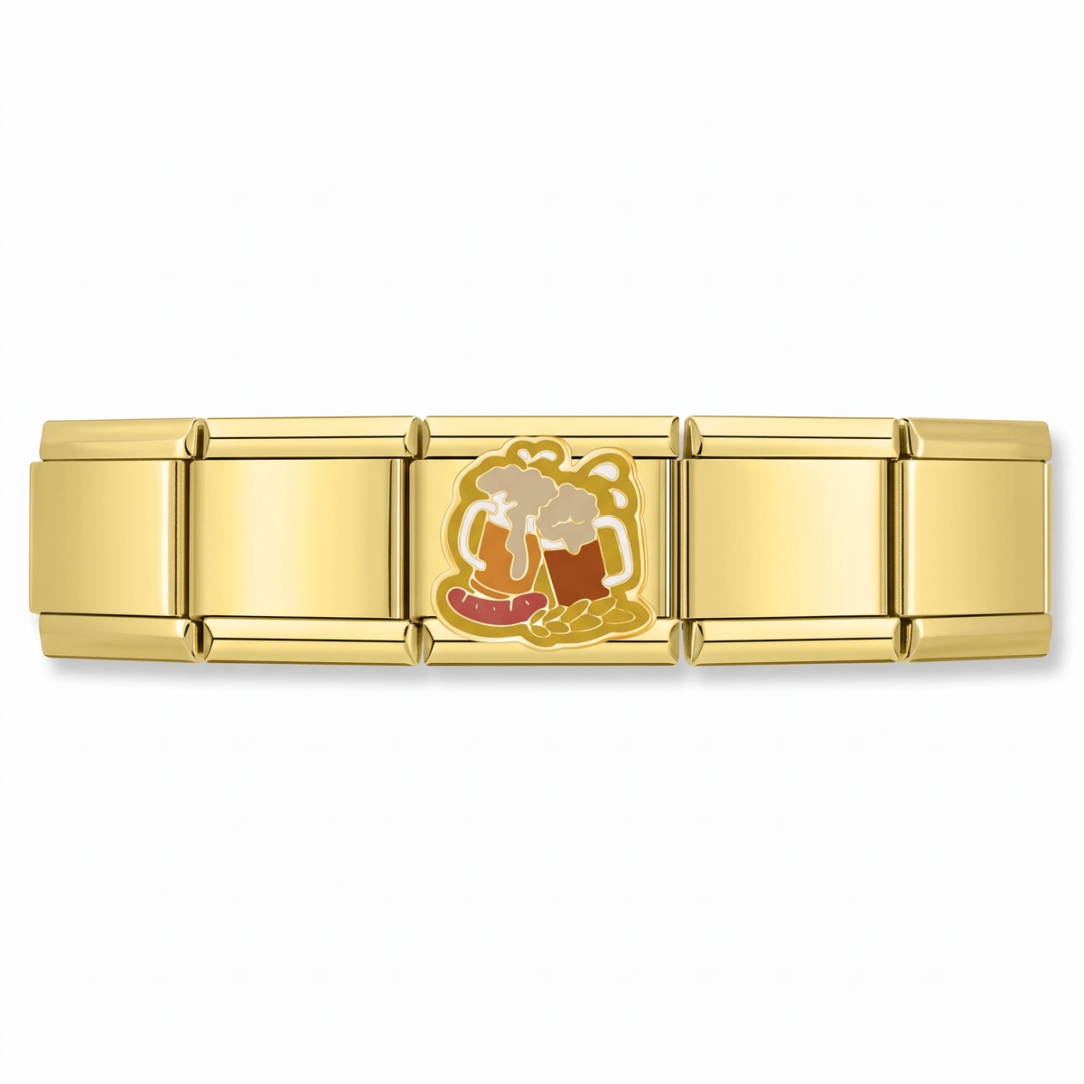 Charm Cervezas en pulsera italiana de eslabones