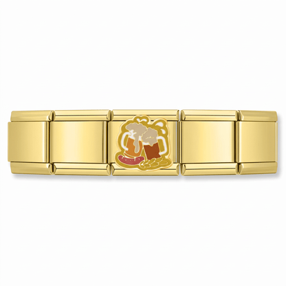 Charm Cervezas en pulsera italiana de eslabones