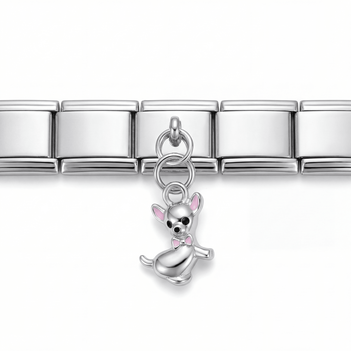 Charm Chihuahua Colgante en pulsera italiana de eslabones