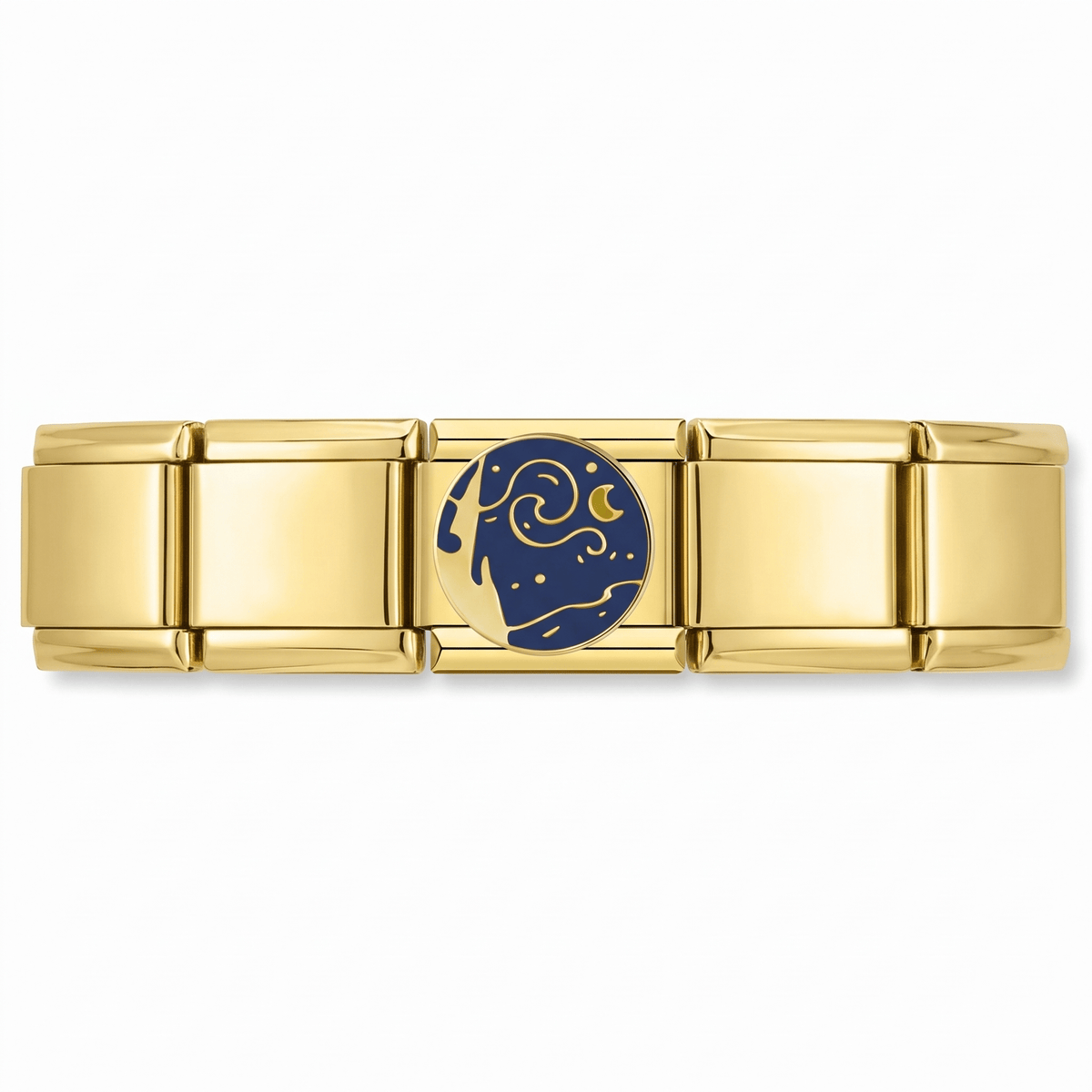 Charm Cielo Luna en pulsera italiana de eslabones