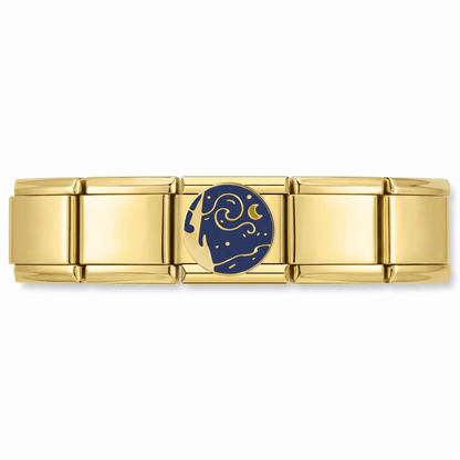 Charm Cielo Luna en pulsera italiana de eslabones