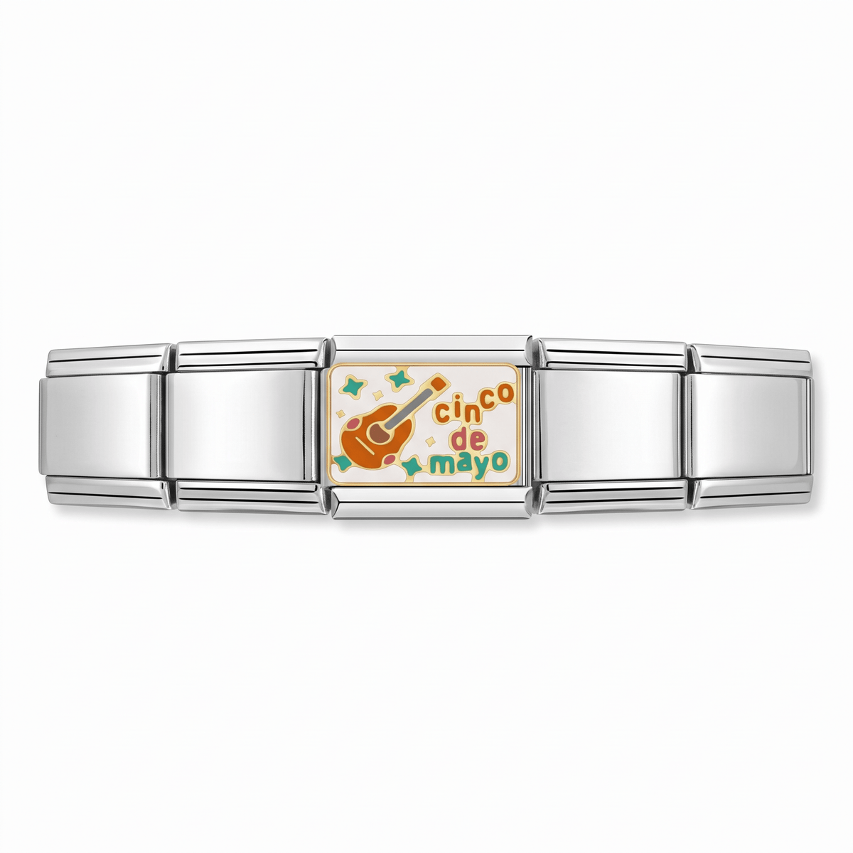 Charm Cinco de mayo en pulsera italiana de eslabones