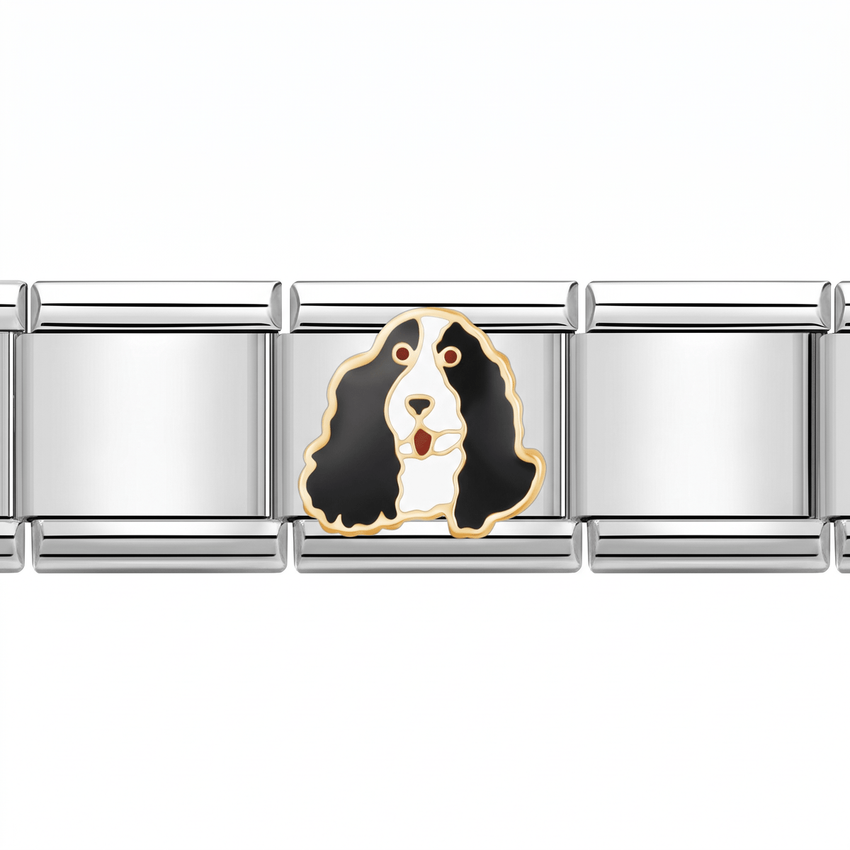 Charm Cocker Spaniel Inglés o Americano en pulsera italiana de eslabones