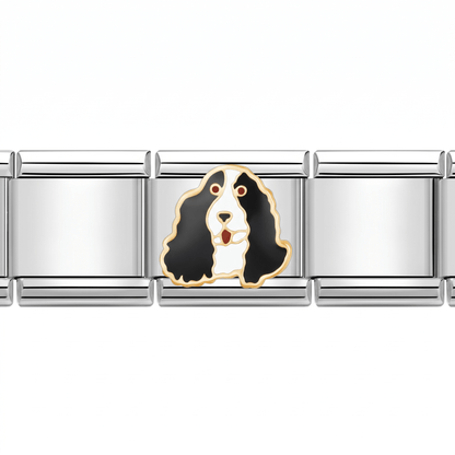 Charm Cocker Spaniel Inglés o Americano en pulsera italiana de eslabones