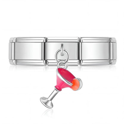 Charm Coctel en pulsera italiana de eslabones