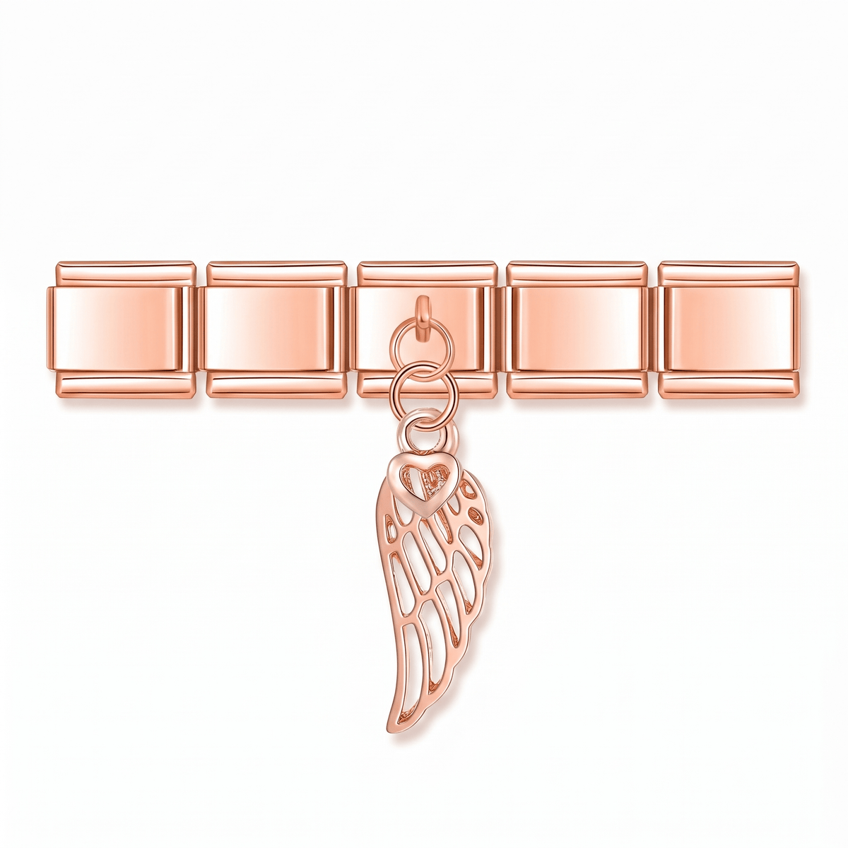 Charm Colgante ala en pulsera italiana de eslabones