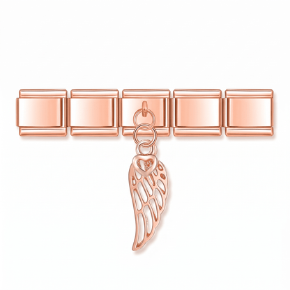 Charm Colgante ala en pulsera italiana de eslabones