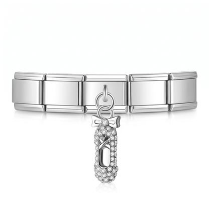 Charm Colgante Ballet en pulsera italiana de eslabones