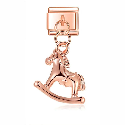 Charm Colgante Caballo (Oro Rosa) - Italian Charms
