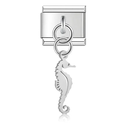 Charm Colgante caballito de mar (Plateado) - Italian Charms