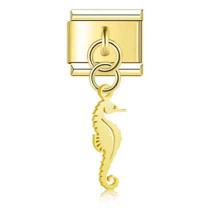 Charm Colgante Caballito de Mar (Dorado) - Italian Charms