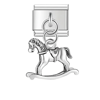 Charm Colgante caballo (Plateado) - Italian Charms