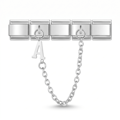 Charm Colgante (Cadena con Letra) en pulsera italiana de eslabones