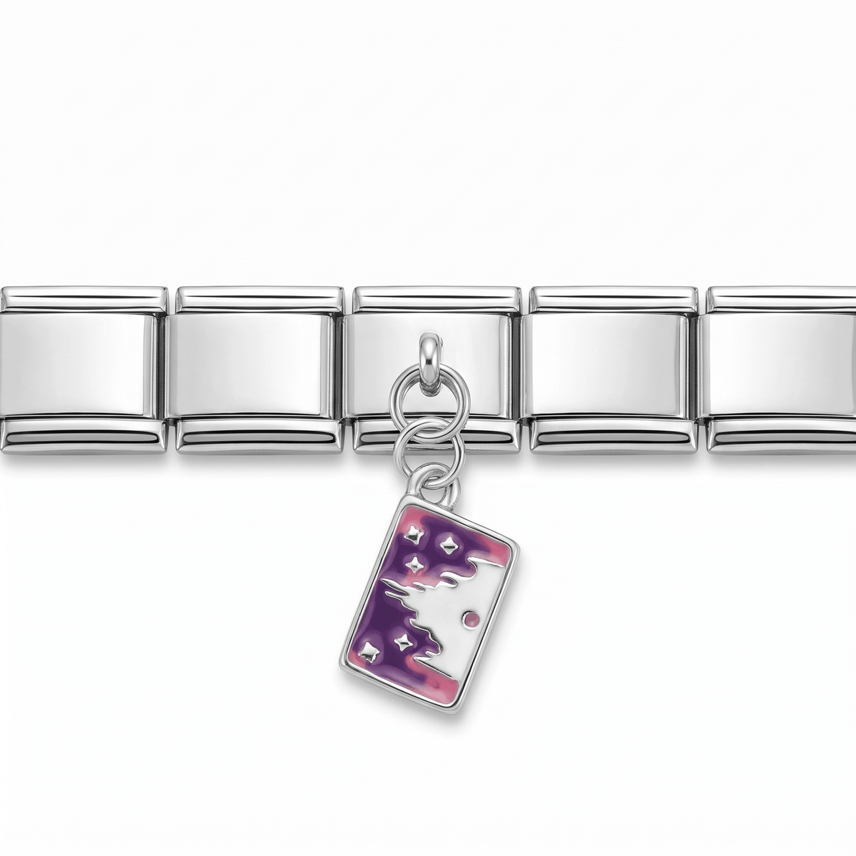 Charm Colgante Castillo en pulsera italiana de eslabones