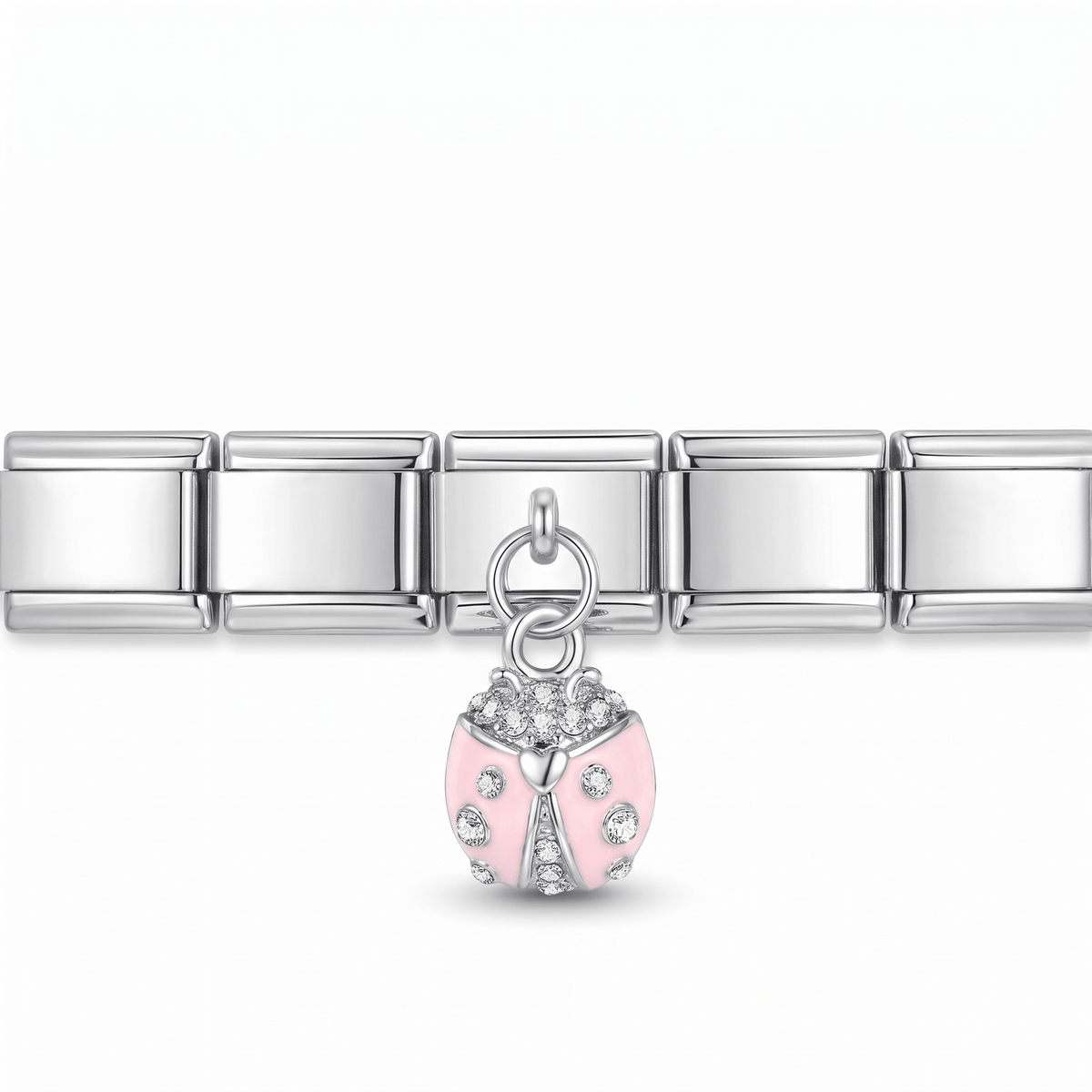 Charm Colgante Catarina (Plateado) en pulsera italiana de eslabones