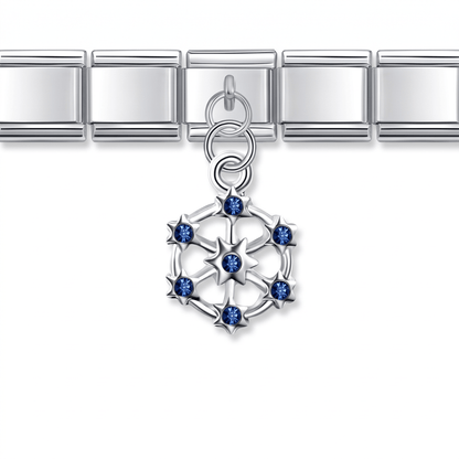 Charm Colgante copo de nieve en pulsera italiana de eslabones
