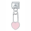 Charm Pendentif Cœur (Épingle à Nourrice Rose)